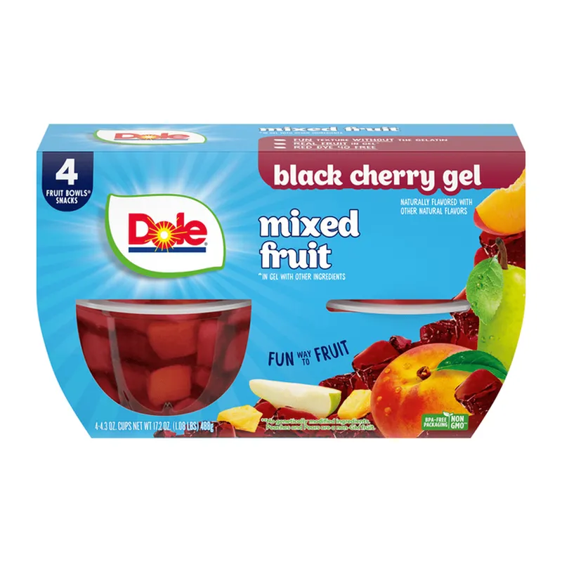 Dole Fruit Bowls 4-pack – Black Cherry Gel Mixed Fruit