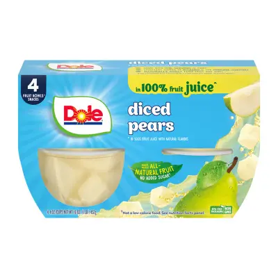 Fruit Bowls 4-pack – Diced Pears