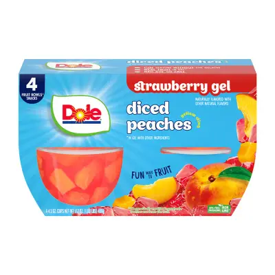 Fruit Bowls 4-pack – Strawberry Gel Diced Peaches